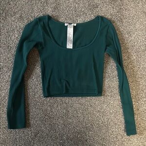 Zara Green Long Sleeve Fitted Bodysuit
